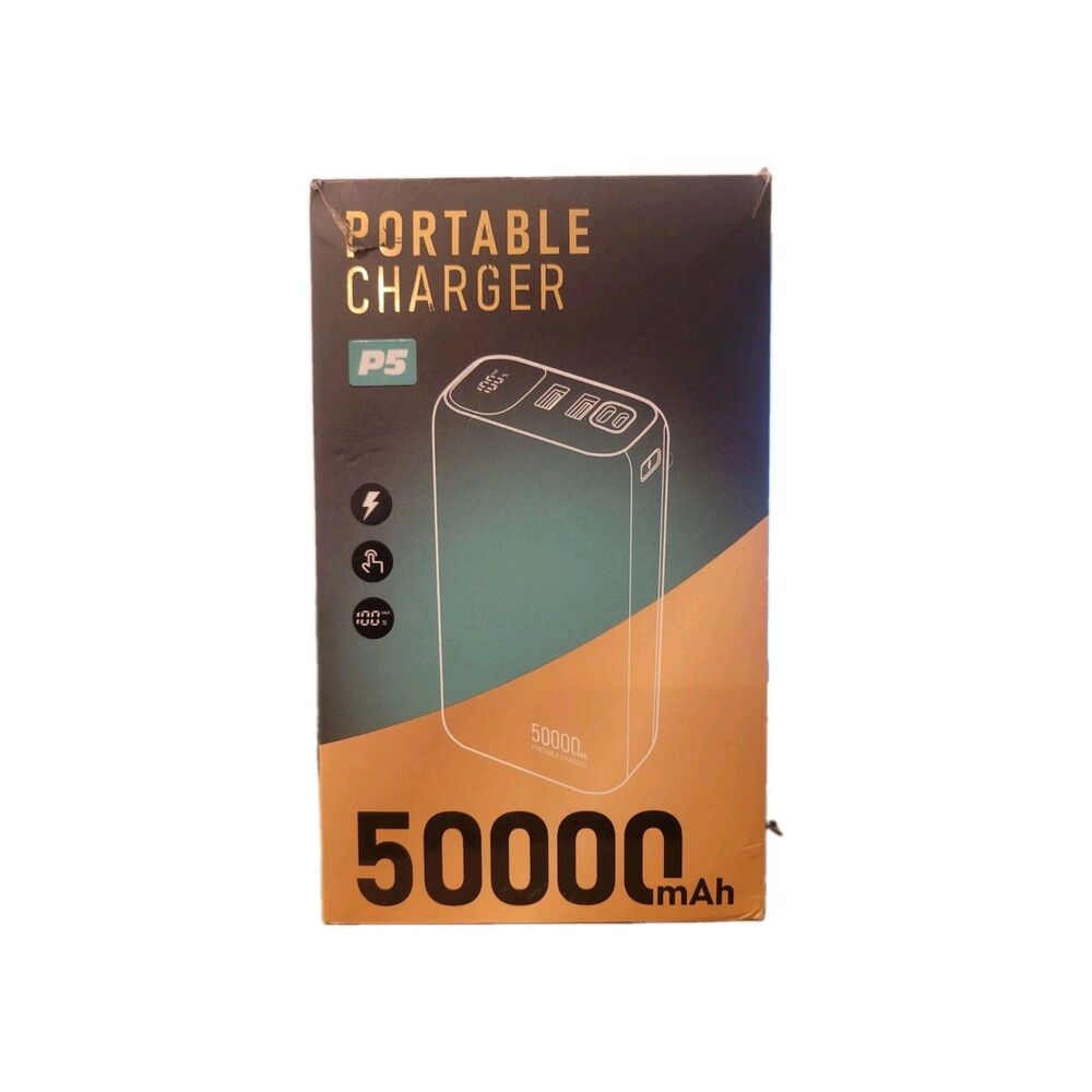 Unbranded 50,000 mAh Portable Charger w/USB-A, Micro USB, And USB-C